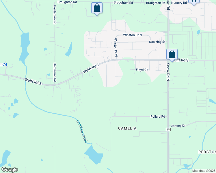 map of restaurants, bars, coffee shops, grocery stores, and more near 3350 Semmes Woods Drive in Semmes