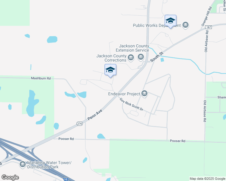 map of restaurants, bars, coffee shops, grocery stores, and more near 2701 Technology Circle in Marianna