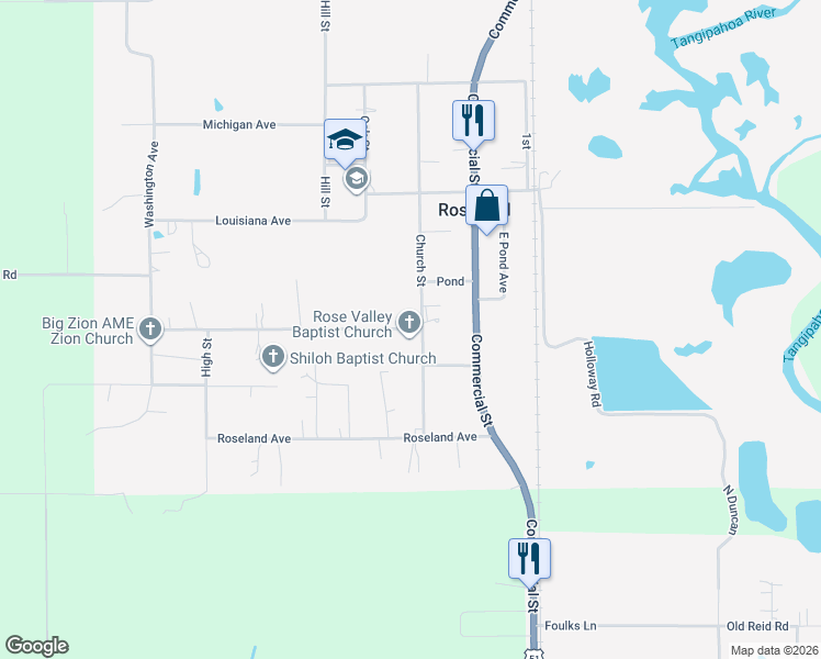 map of restaurants, bars, coffee shops, grocery stores, and more near 12558 Central Avenue in Roseland