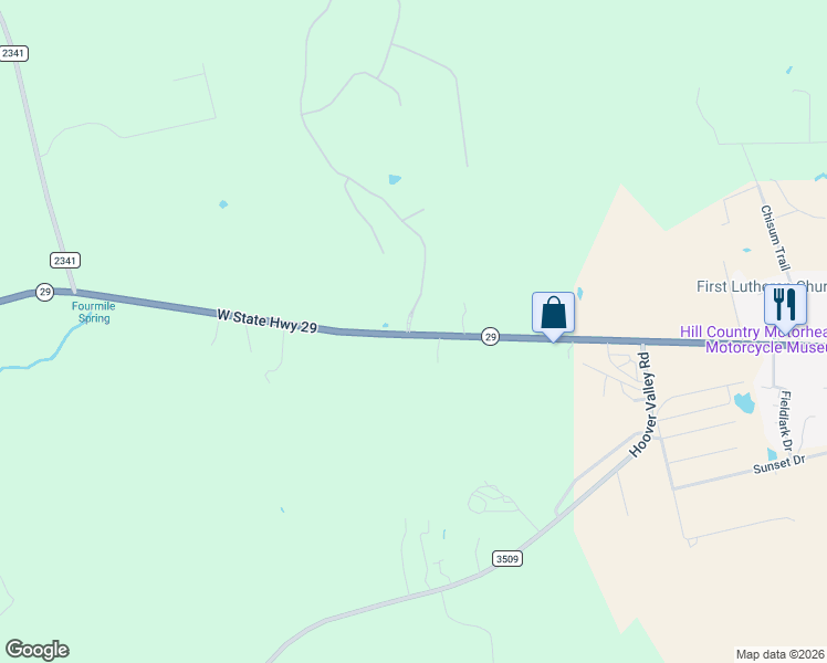 map of restaurants, bars, coffee shops, grocery stores, and more near 104 Helms Circle in Burnet