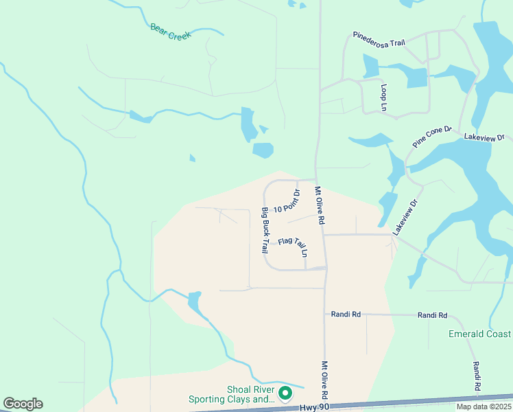 map of restaurants, bars, coffee shops, grocery stores, and more near 4148 Big Buck Trail in Crestview