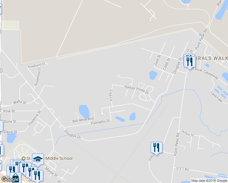 map of restaurants, bars, coffee shops, grocery stores, and more near 204 Lisa Lane in Saint Marys