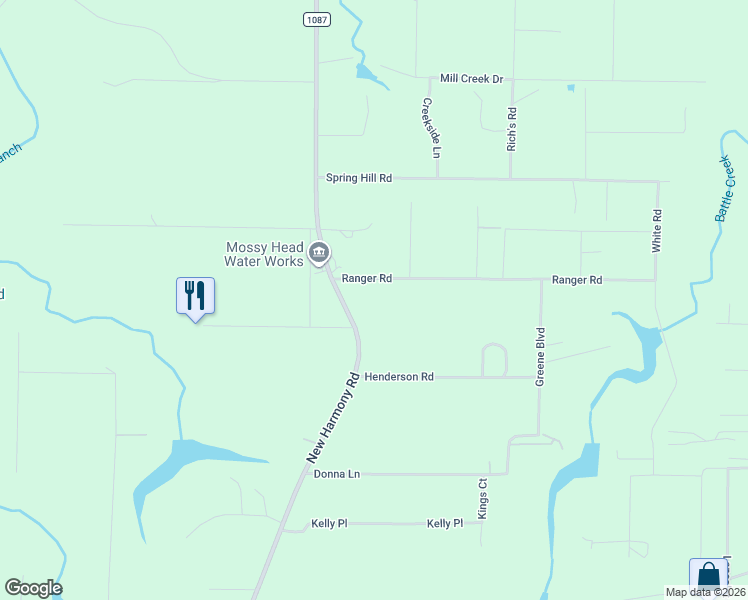 map of restaurants, bars, coffee shops, grocery stores, and more near 124 Ranger Road in DeFuniak Springs