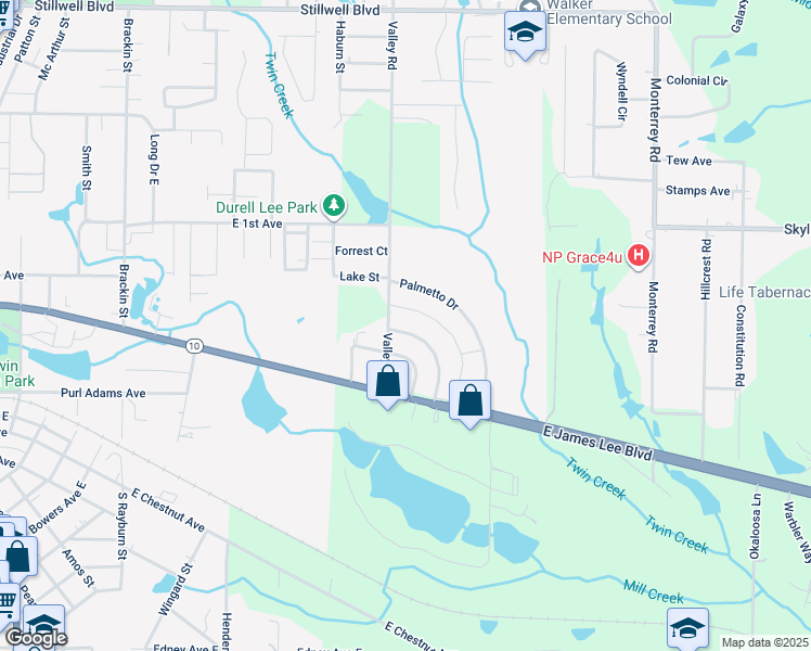 map of restaurants, bars, coffee shops, grocery stores, and more near 126 Sikes Drive in Crestview