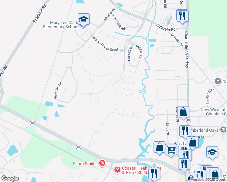 map of restaurants, bars, coffee shops, grocery stores, and more near 395 Creekside Drive in St. Marys