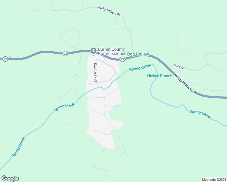 map of restaurants, bars, coffee shops, grocery stores, and more near 213 Deer Springs Drive in Burnet