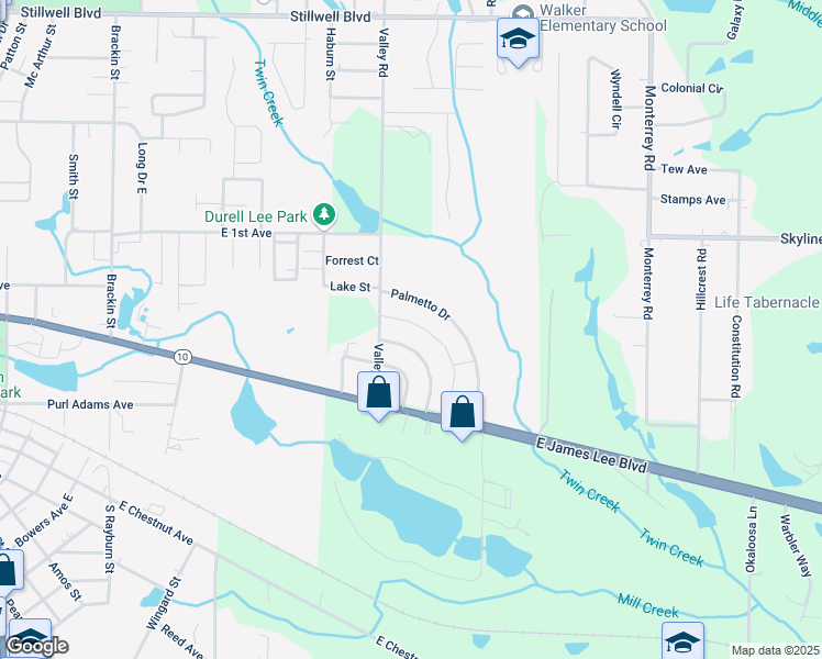 map of restaurants, bars, coffee shops, grocery stores, and more near 130 Hampton Drive in Crestview