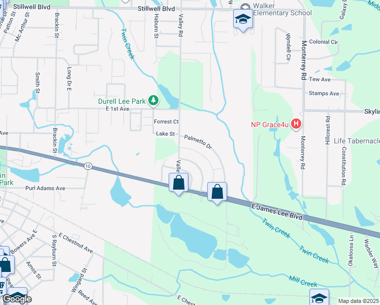 map of restaurants, bars, coffee shops, grocery stores, and more near 126 Sikes Drive in Crestview