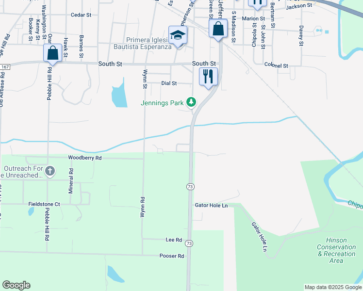 map of restaurants, bars, coffee shops, grocery stores, and more near 4380 Kent Drive in Marianna