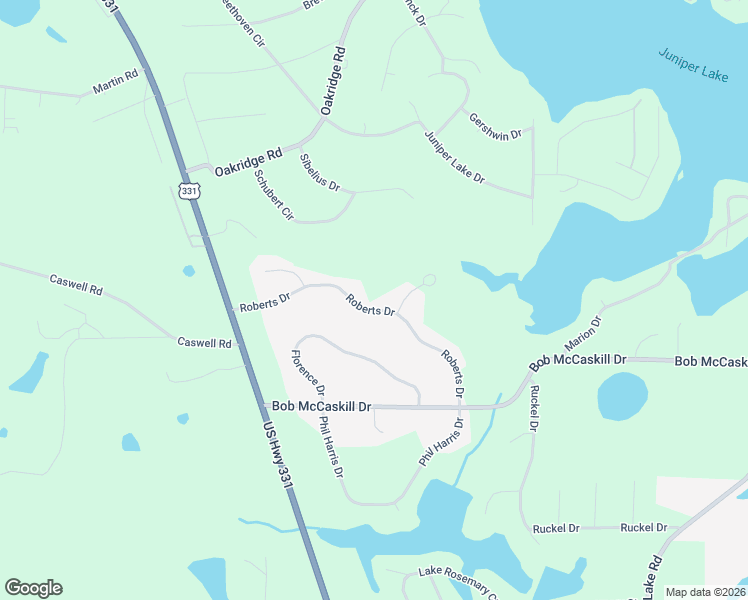 map of restaurants, bars, coffee shops, grocery stores, and more near 385 Roberts Drive in DeFuniak Springs