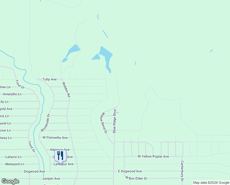 map of restaurants, bars, coffee shops, grocery stores, and more near 629 Blue Ridge Boulevard in DeFuniak Springs