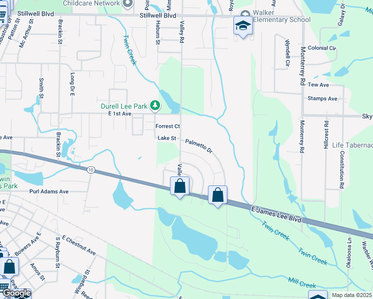 map of restaurants, bars, coffee shops, grocery stores, and more near 111 Hampton Drive in Crestview