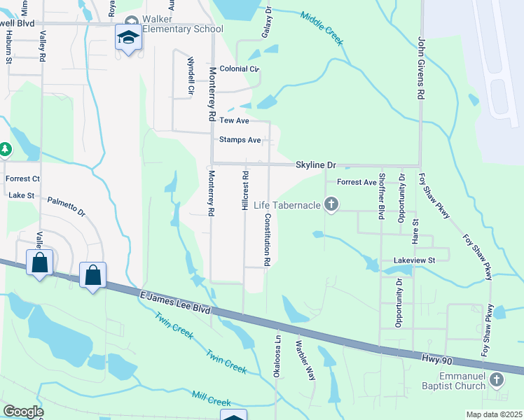 map of restaurants, bars, coffee shops, grocery stores, and more near 5371 Constitution Road in Crestview