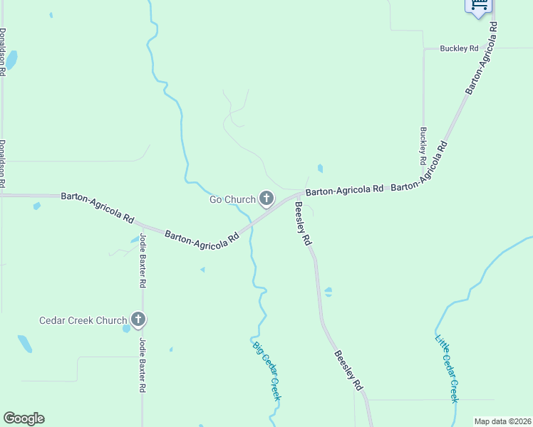 map of restaurants, bars, coffee shops, grocery stores, and more near 1210 Barton-Agricola Road in Lucedale