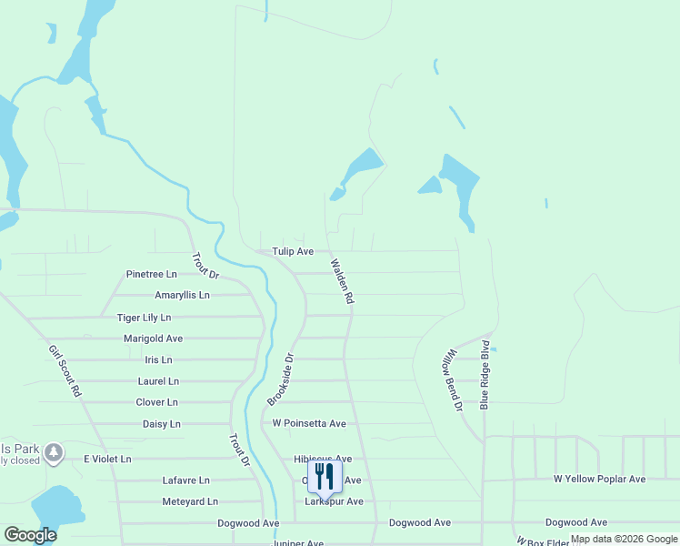 map of restaurants, bars, coffee shops, grocery stores, and more near 42 Crocus Avenue in DeFuniak Springs