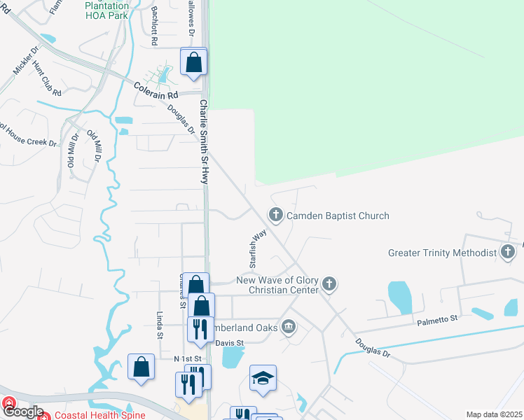map of restaurants, bars, coffee shops, grocery stores, and more near 655 Ab Douglas Drive in St. Marys
