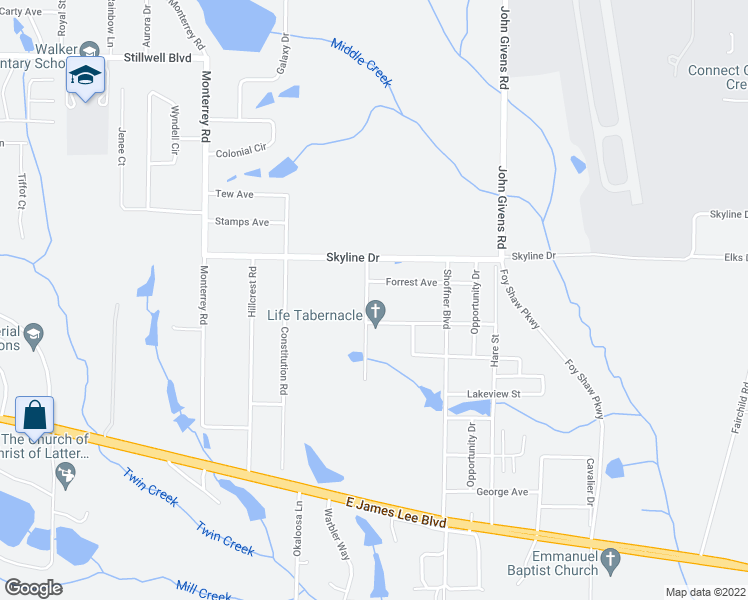 map of restaurants, bars, coffee shops, grocery stores, and more near 5379 Woodland Street in Crestview