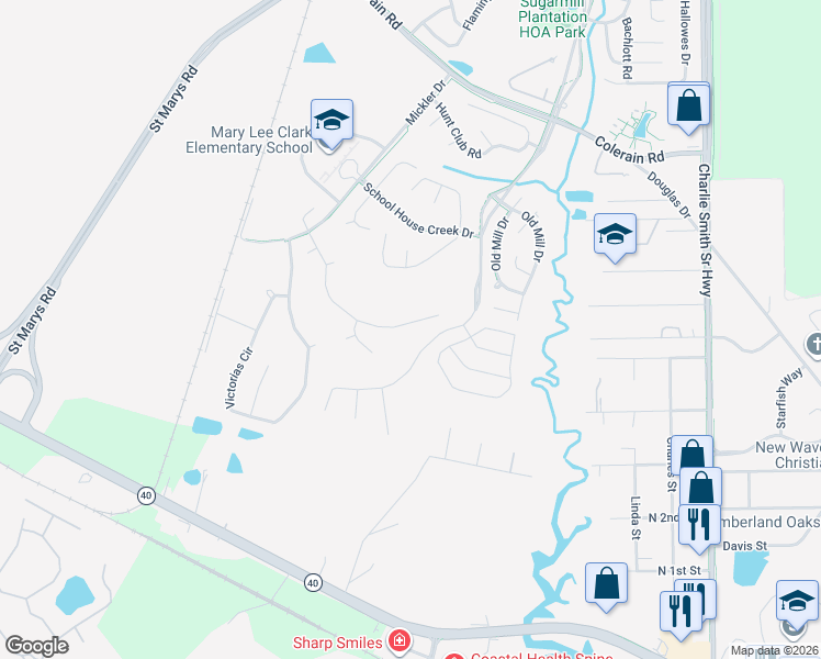 map of restaurants, bars, coffee shops, grocery stores, and more near 360 Kristins Drive in St. Marys