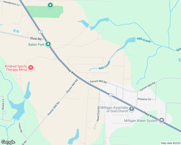 map of restaurants, bars, coffee shops, grocery stores, and more near Kais Street in Baker