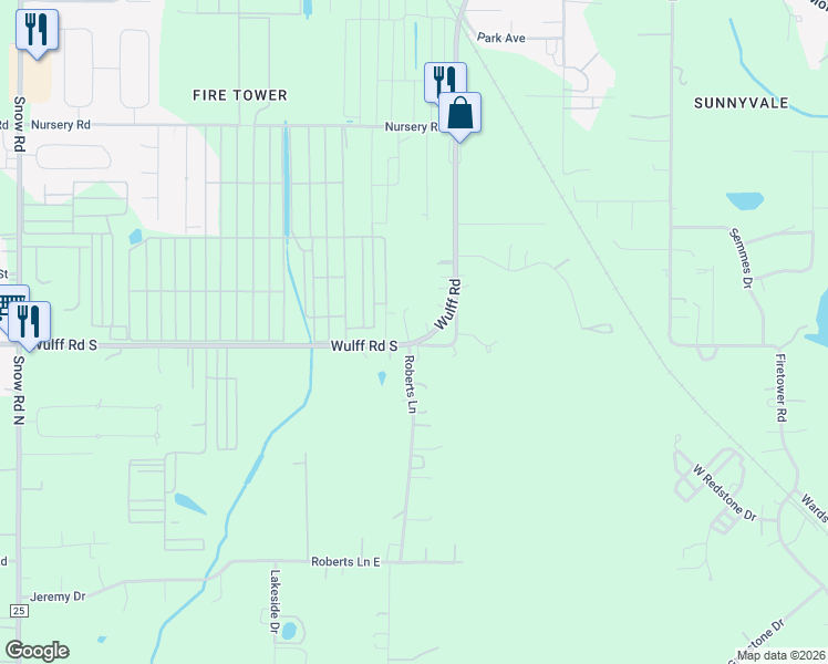map of restaurants, bars, coffee shops, grocery stores, and more near 9262 Wulff Road South in Semmes