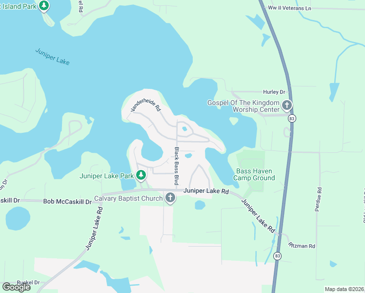 map of restaurants, bars, coffee shops, grocery stores, and more near 60 Blue Gill Loop in DeFuniak Springs