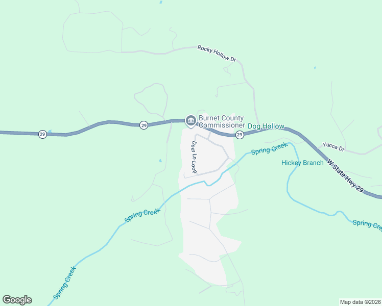 map of restaurants, bars, coffee shops, grocery stores, and more near 213 Deer Springs Drive in Burnet