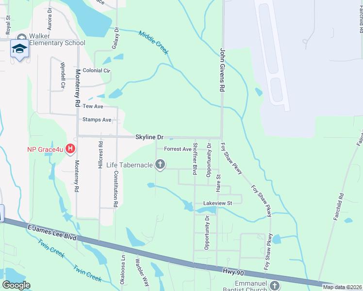 map of restaurants, bars, coffee shops, grocery stores, and more near 3158 Skyline Drive in Crestview