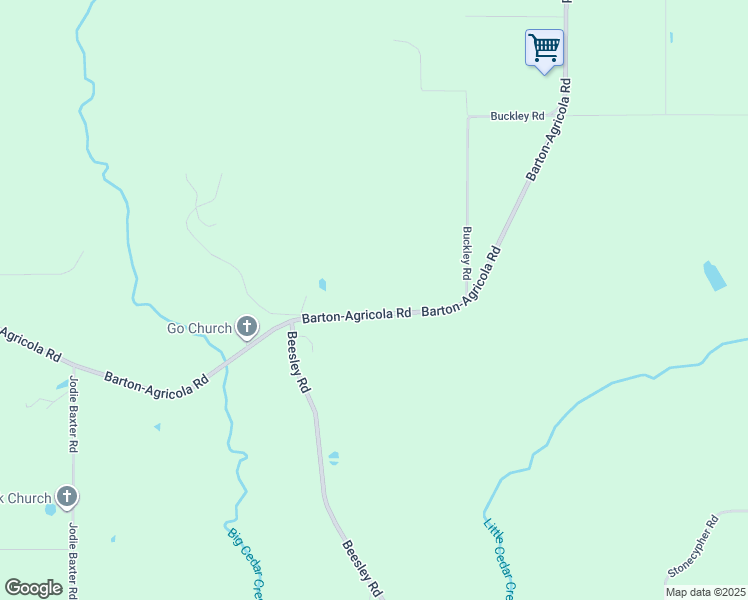 map of restaurants, bars, coffee shops, grocery stores, and more near 1276 Barton-Agricola Road in Lucedale