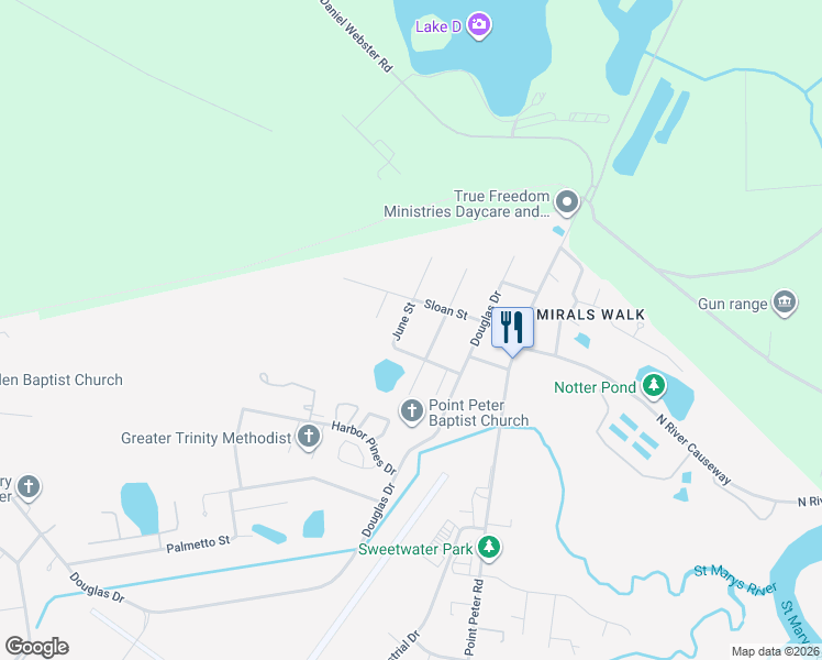 map of restaurants, bars, coffee shops, grocery stores, and more near 107 June Street in St. Marys