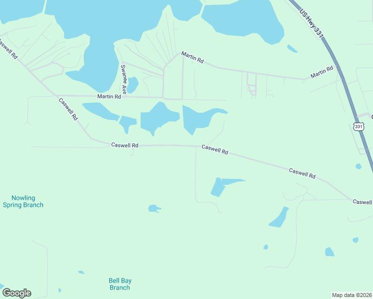 map of restaurants, bars, coffee shops, grocery stores, and more near 1067 Caswell Road in DeFuniak Springs