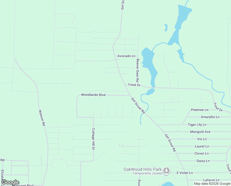 map of restaurants, bars, coffee shops, grocery stores, and more near 126 Woodlands Boulevard in DeFuniak Springs