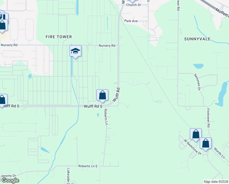 map of restaurants, bars, coffee shops, grocery stores, and more near 9262-9268 Wulff Road in Semmes