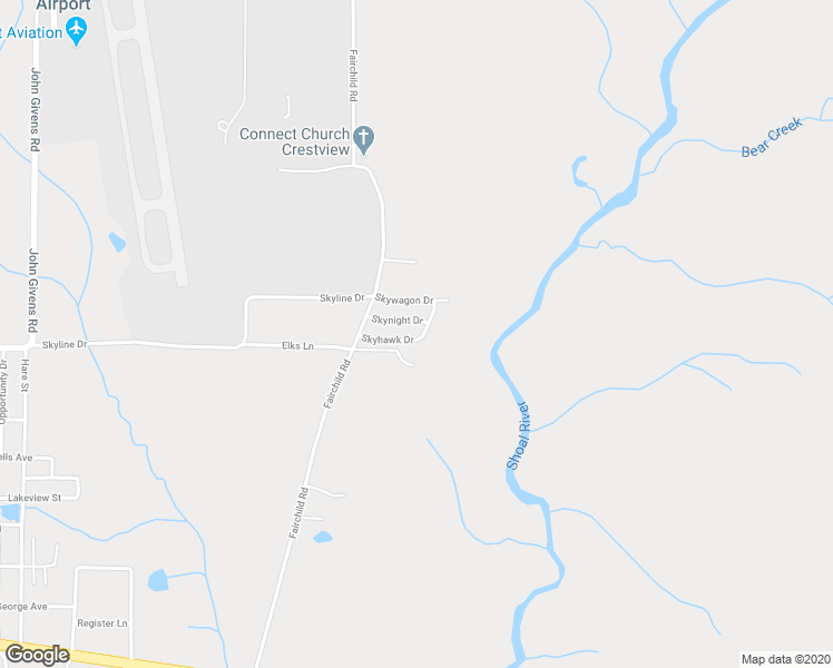 map of restaurants, bars, coffee shops, grocery stores, and more near 3123 Skyhawk Drive in Crestview