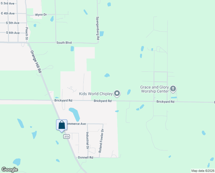 map of restaurants, bars, coffee shops, grocery stores, and more near 1032 Brickyard Road in Chipley