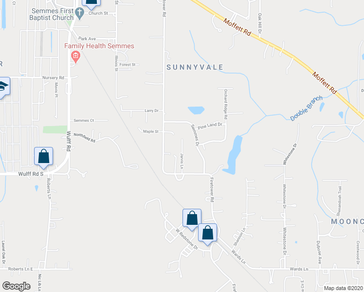 map of restaurants, bars, coffee shops, grocery stores, and more near 3698 Jarvis Lane in Semmes