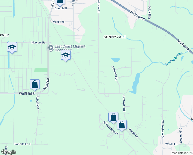 map of restaurants, bars, coffee shops, grocery stores, and more near 3600 Firetower Road in Semmes