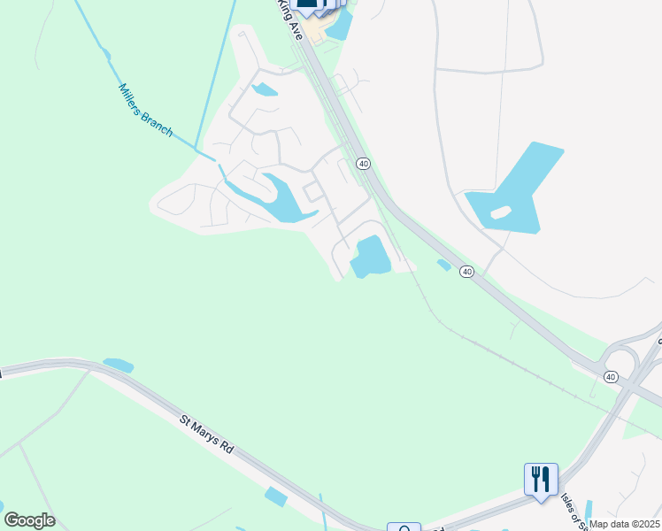 map of restaurants, bars, coffee shops, grocery stores, and more near 235 West Lakemont Drive in Kingsland