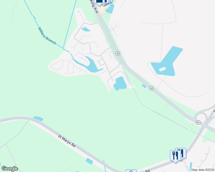 map of restaurants, bars, coffee shops, grocery stores, and more near 233 West Lakemont Drive in Kingsland