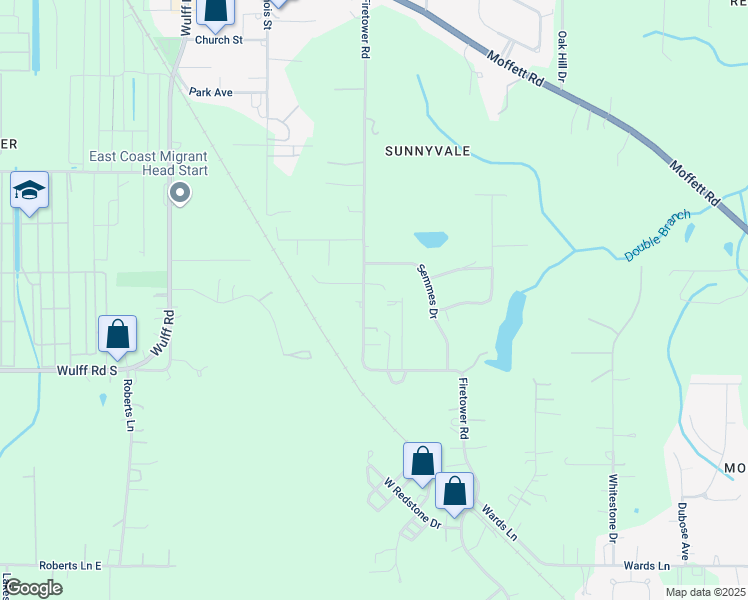map of restaurants, bars, coffee shops, grocery stores, and more near 3600 Firetower Road in Semmes