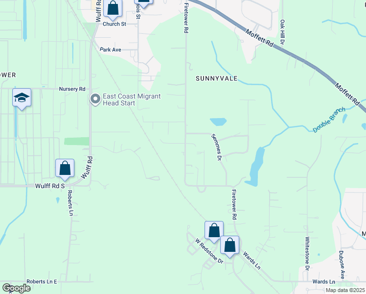 map of restaurants, bars, coffee shops, grocery stores, and more near 3600 Firetower Road in Semmes