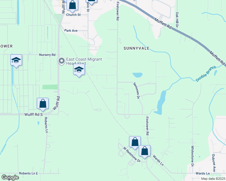 map of restaurants, bars, coffee shops, grocery stores, and more near 3641 C Maple Street in Semmes