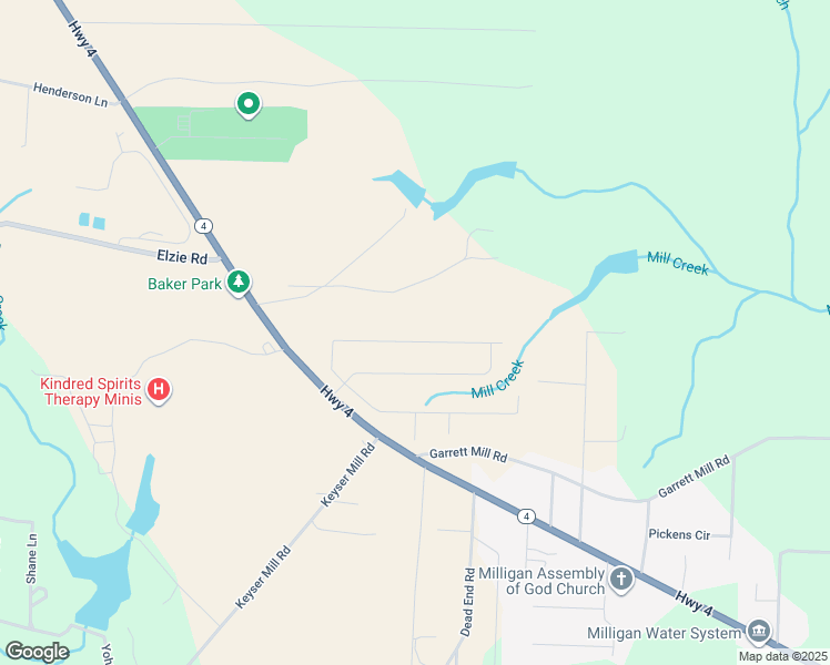 map of restaurants, bars, coffee shops, grocery stores, and more near 1577 Lena Street in Baker