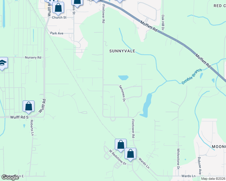 map of restaurants, bars, coffee shops, grocery stores, and more near 3626 Jarvis Lane in Semmes