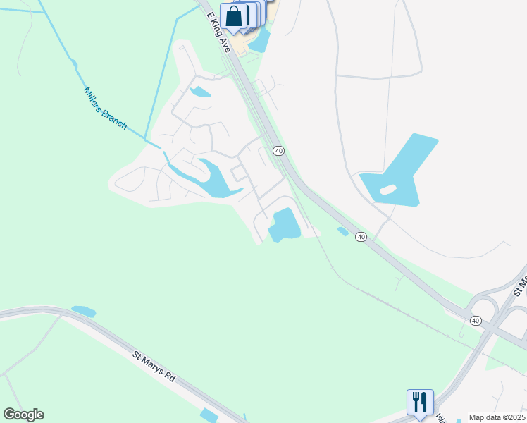 map of restaurants, bars, coffee shops, grocery stores, and more near 148 Lakemont Drive in Kingsland