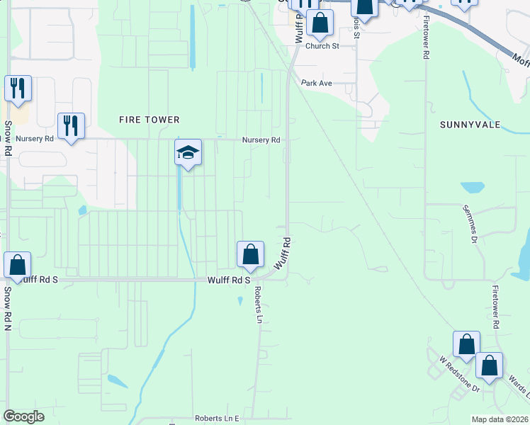 map of restaurants, bars, coffee shops, grocery stores, and more near 3727 Mavis Pl in Semmes