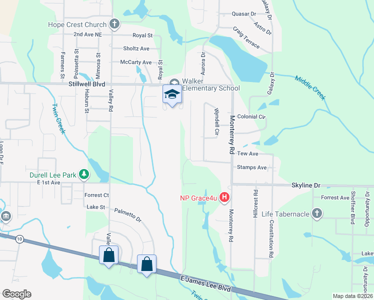 map of restaurants, bars, coffee shops, grocery stores, and more near 5432 Jenee Court in Crestview