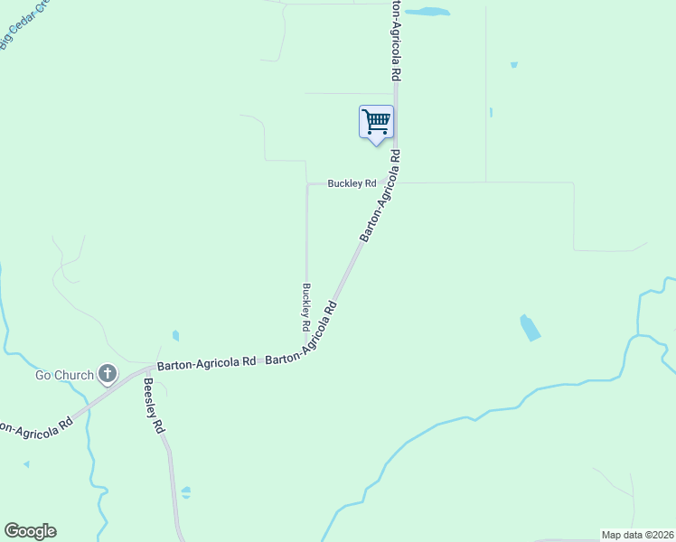 map of restaurants, bars, coffee shops, grocery stores, and more near 2176 Barton-Agricola Road in Lucedale