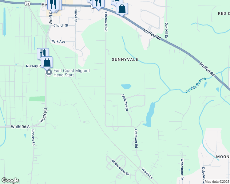 map of restaurants, bars, coffee shops, grocery stores, and more near 8776 Semmes Drive in Semmes
