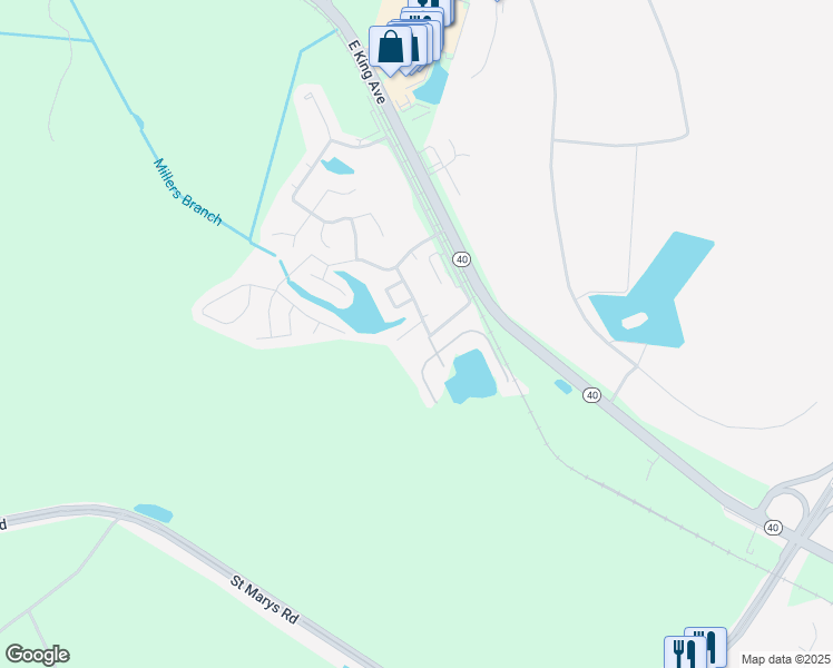 map of restaurants, bars, coffee shops, grocery stores, and more near 108 Leeward Court in Kingsland