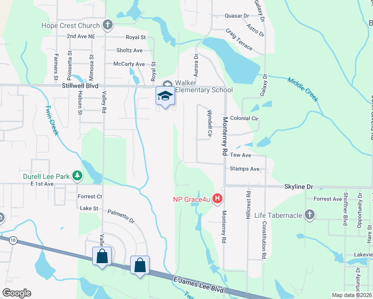 map of restaurants, bars, coffee shops, grocery stores, and more near 5432 Jenee Court in Crestview